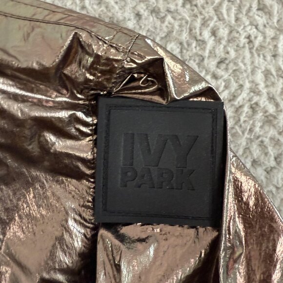 Ivy Park Jacket Hooded Pullover Windbreaker Metallic Gold - Picture 5 of 13